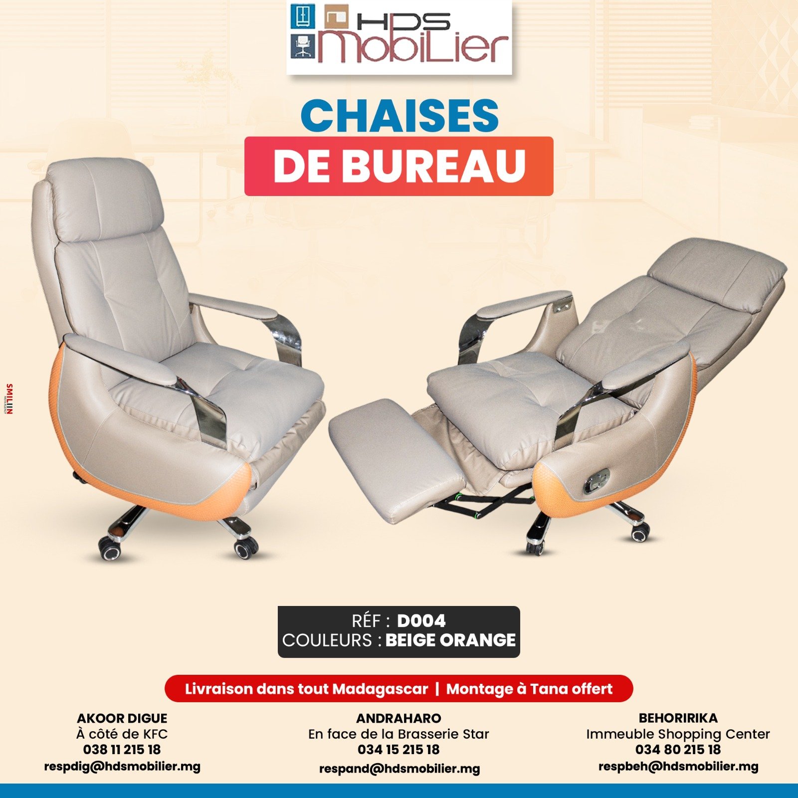 Chaise de bureau REF D004