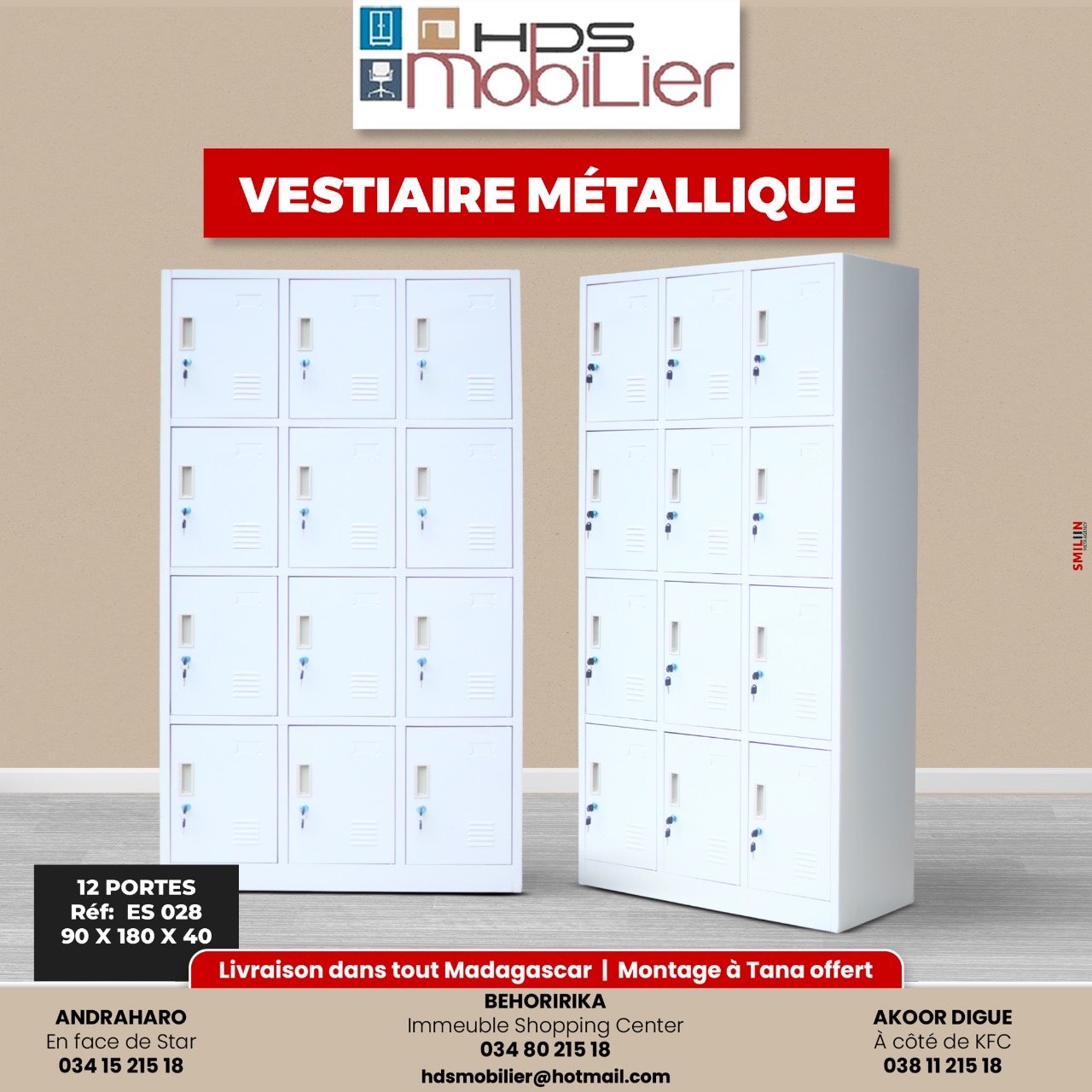 Vestiaire Metallique blancs