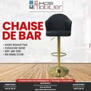 Chaise Bar simili cuir - MH355 BLACK