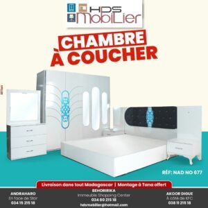 CHAMBRE A COUCHER COMPLET WHITE BLUE - NAD NO677