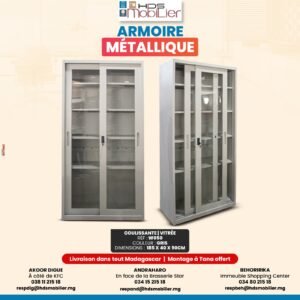 Armoire en metal Coulissante, vitrée W050
