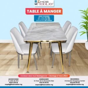 Table à manger avec 4 chaise complet HJ-1161.HJ-1181