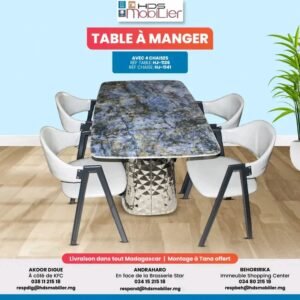 Table à manger avec 4 chaise complet HJ-1126.HJ-1141