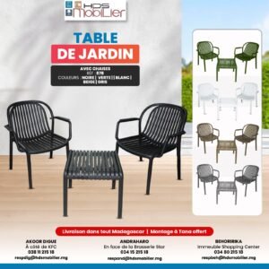 CHAISE PLASTIQUE TABLE DE JARDIN -  878