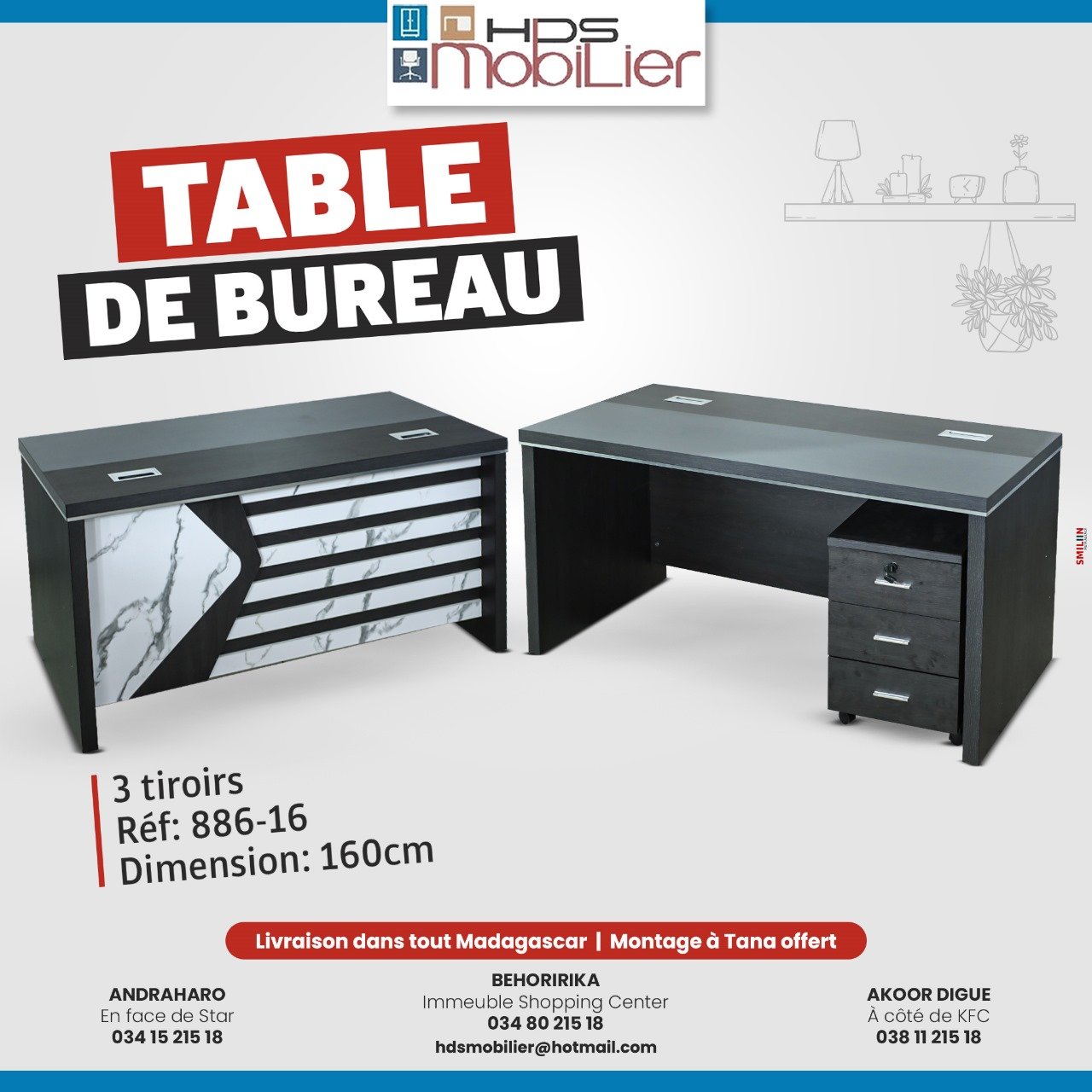 Table de bureau REF 886-16