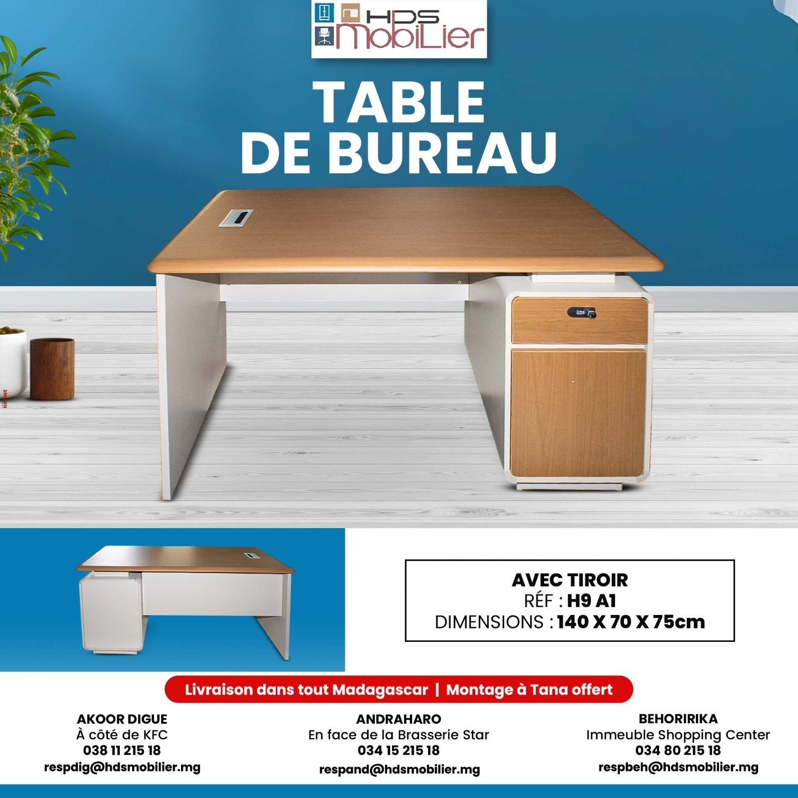 Table de bureau H9 A1