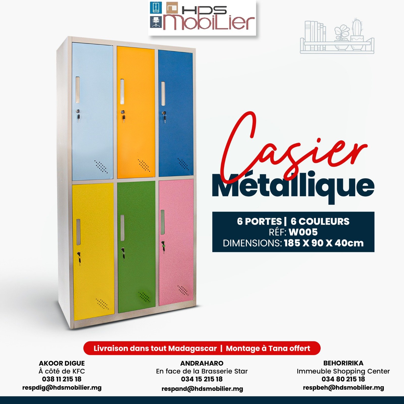 Casier Métallique 6 Portes – Référence W005