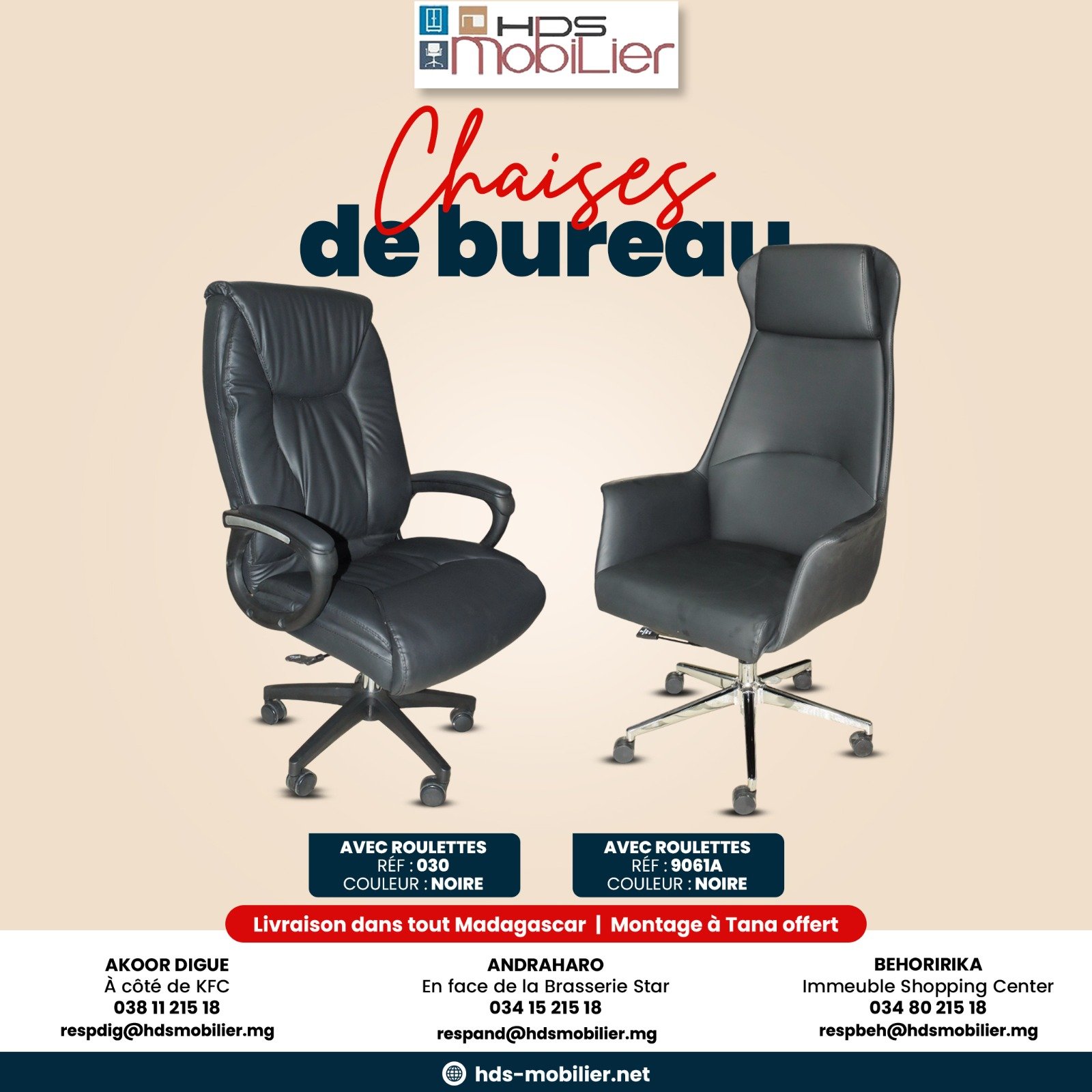 Chaise roulette 030-9061A