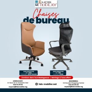 Chaise roulettes 872A-503 BK