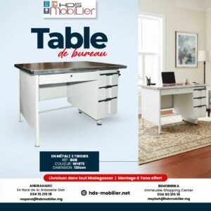 Table de bureau Metal B08 cherry
