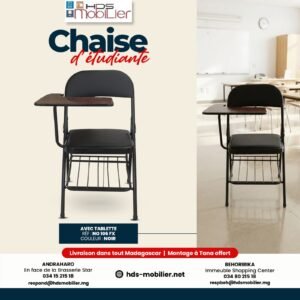Chaise d'étudiante avec tablette et casier - Réf : NO 106 FX