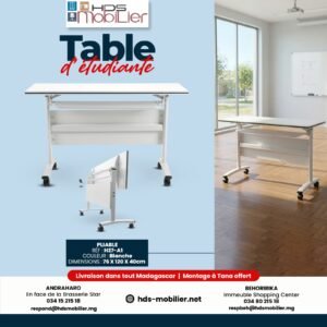 Table d'étudiante pliable - Réf : H27-A1