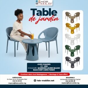 Table de jardin avec 2 chaises – Réf : 8322