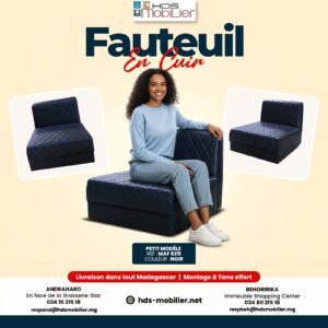 Fauteuil en Cuir 1 Place (Petit Modèle) — Réf : MAF8311 PM NOIR
