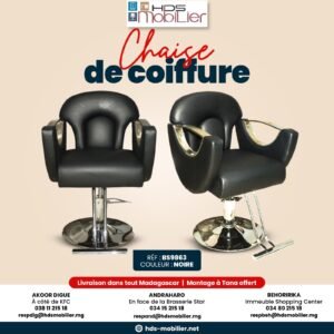 Chaise de Coiffure Professionnelle Luxe — Réf : BS9863 BLACK