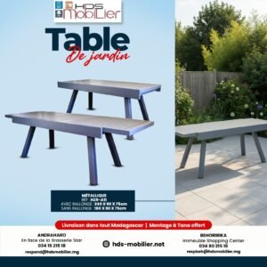 Table de Jardin Métallique à Rallonge – Réf: H25-A11