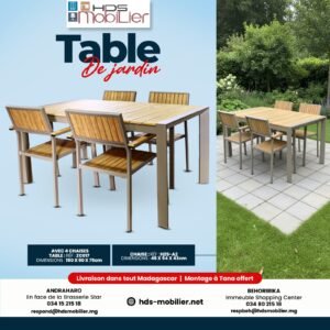 Table de Jardin avec 4 Chaises - Ref : H25-A2