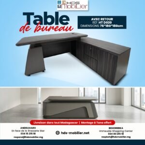 Table de Bureau avec Retour – REF : HT D020