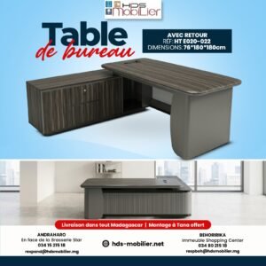 Table de Bureau avec Retour – Réf : HT E020-022